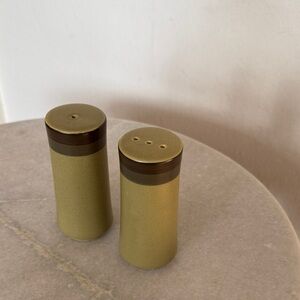 Vintage MCM Arrow Stone Green Salt and Pepper Shakers